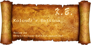 Kolcsár Bettina névjegykártya